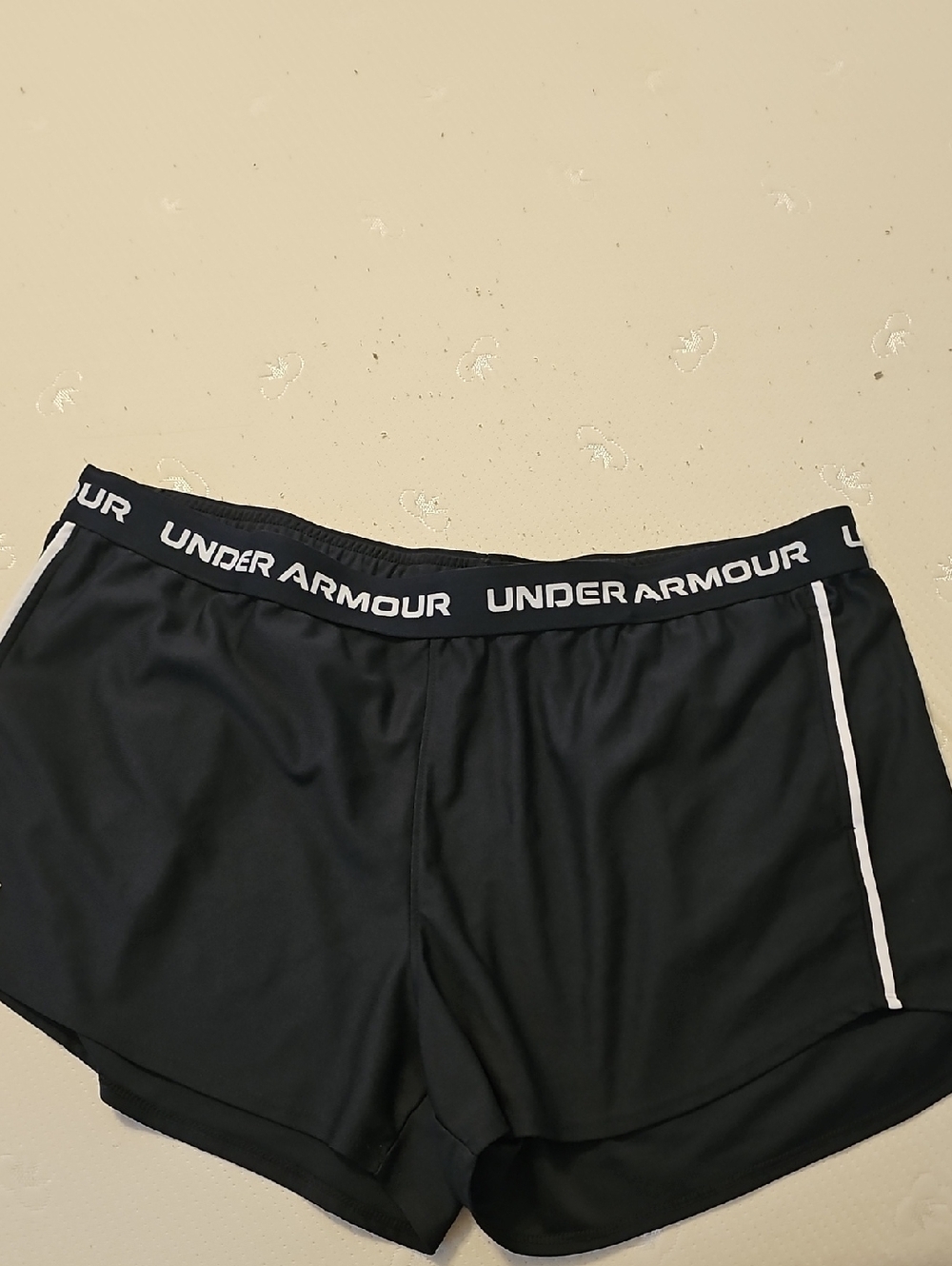 Under Armour Black Women's Plus  Athletic Shorts with White Trim